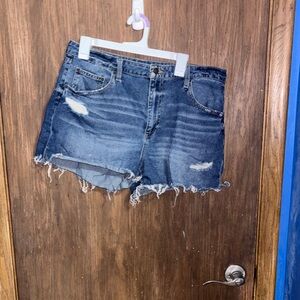 No Boundaries Blue Distressed Jean Shorts